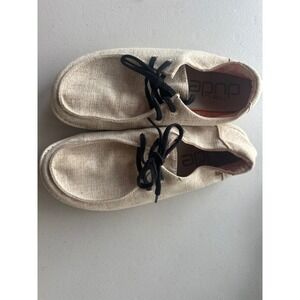 Hey Dude Wendy Chambray White Cream Casual Loafer Shoes Womens Size 8 121410121